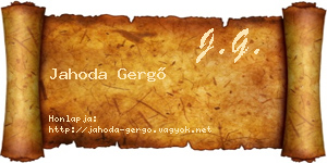 Jahoda Gergő névjegykártya